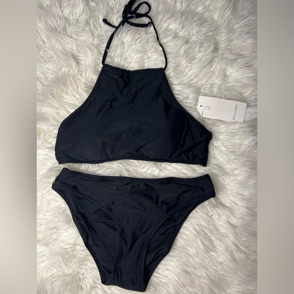 Black two piece swimsuit